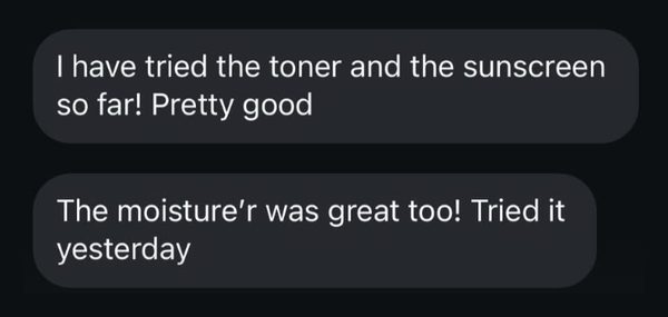 Customer message about Masaami