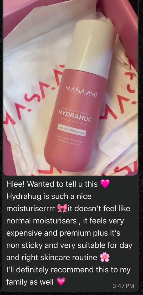 Customer message about Masaami