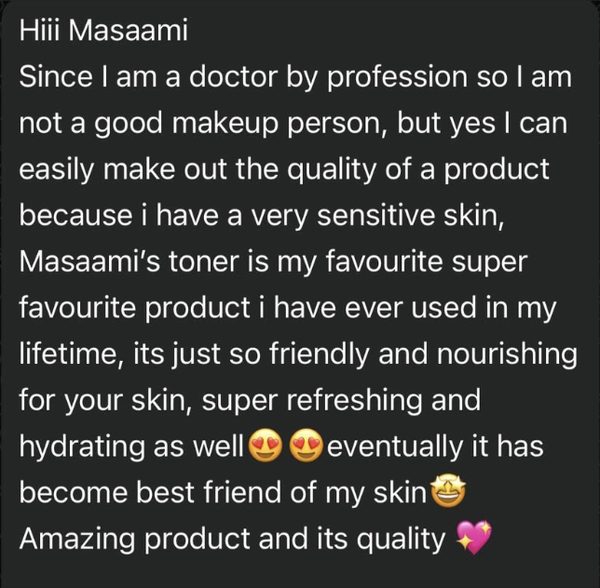Customer message about Masaami